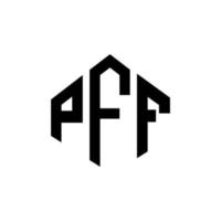 création de logo de lettre pff avec forme de polygone. création de logo en forme de polygone et de cube pff. modèle de logo vectoriel pff hexagone couleurs blanches et noires. monogramme pff, logo d'entreprise et immobilier.