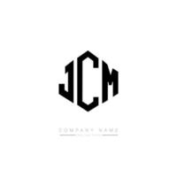 création de logo de lettre jcm avec forme de polygone. création de logo en forme de polygone et de cube jcm. modèle de logo vectoriel jcm hexagone couleurs blanches et noires. monogramme jcm, logo commercial et immobilier.