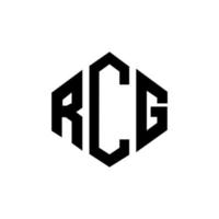 création de logo de lettre rcg avec forme de polygone. création de logo en forme de polygone et de cube rcg. modèle de logo vectoriel hexagone rcg couleurs blanches et noires. monogramme rcg, logo d'entreprise et immobilier.