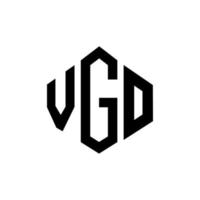 création de logo de lettre vgo avec forme de polygone. création de logo en forme de polygone et de cube vgo. modèle de logo vectoriel vgo hexagone couleurs blanches et noires. monogramme vgo, logo d'entreprise et immobilier.