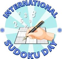 conception de bannière de la journée internationale du sudoku vecteur