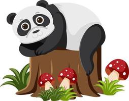 ours panda mignon en style cartoon plat vecteur