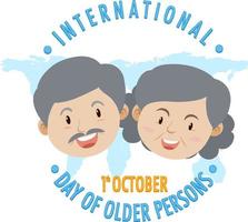 conception de bannière pour la journée internationale des personnes âgées vecteur