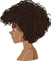 côté de femme afro isolée vecteur