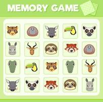 jeu de carte mémoire animaux