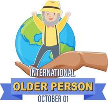 affiche de la journée internationale des personnes âgées vecteur