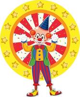 icône de clown de cirque sur fond blanc vecteur