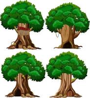 dessin animé isolé grand arbre vecteur