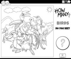 comptage des animaux de dessin animé jeu éducatif page de livre de coloriage vecteur