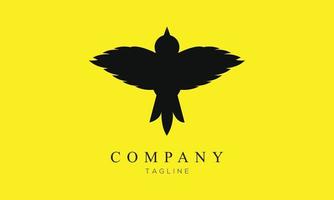 modèle vectoriel de conception noire abstraite de logo d'oiseau volant, icône de concept de logotype d'aigle de colombe de phoenix