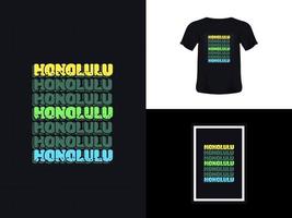 conception de devis de typographie de t-shirt, honolulu pour l'impression. modèle d'affiche, vecteur premium.