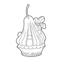 gâteau de livre de coloriage, illustration vectorielle de nourriture savoureuse doodle vecteur