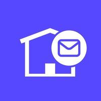 entrepôt de courrier ou icône de stockage pour le web vecteur