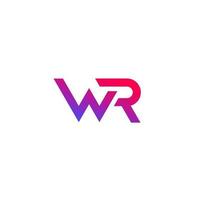 logo lettres wr sur blanc vecteur