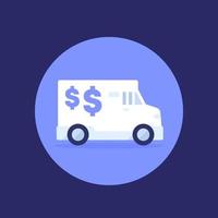 icône de vecteur de camion blindé, transport d'argent en espèces