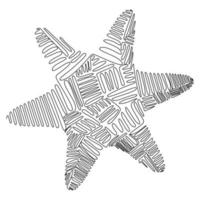 dessin en ligne continu sous forme de formes géométriques en étoile à six coins. vecteur
