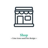 icône de bâtiment de magasin isolé sur fond blanc, symbole de boutique pour les applications web et mobiles. vecteur