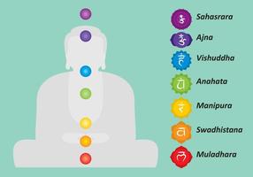 Vecteur bouddha chakras