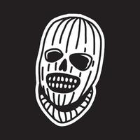 illustration d'un crâne à l'aide d'un dessin au trait de masque facial vecteur