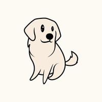 vecteur de chien dessin animé mignon minimaliste simple