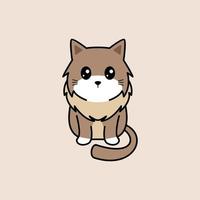 logo de chat mignon dessin animé minimaliste simple vecteur