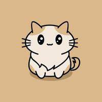 illustration de chat mignon logo de dessin animé kawaii vecteur