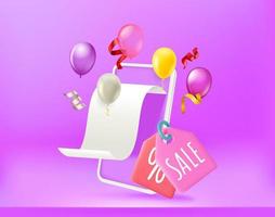 étiquettes de prix shopping colorées isolées sur fond blanc. clipart vectoriel 3d