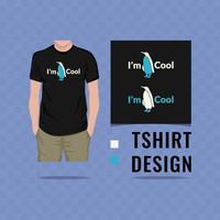 je suis cool pingouin t shirt design illustration vectorielle vecteur