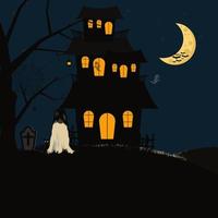 illustration vectorielle de maison hantée. notion d'halloween vecteur