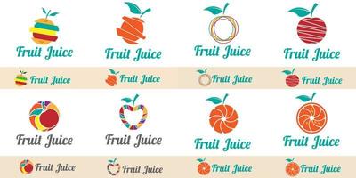 vecteur de conception de logo de jus de fruits