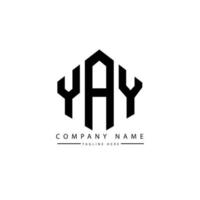 création de logo de lettre yay avec forme de polygone. création de logo en forme de polygone et de cube. yay modèle de logo vectoriel hexagone couleurs blanches et noires. yay monogramme, logo d'entreprise et immobilier.