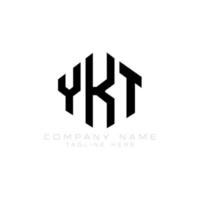 création de logo de lettre ykt avec forme de polygone. création de logo en forme de polygone et de cube ykt. modèle de logo vectoriel ykt hexagone couleurs blanches et noires. monogramme ykt, logo d'entreprise et immobilier.