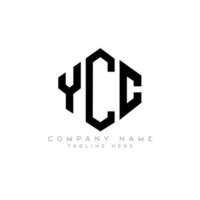 création de logo de lettre ycc avec forme de polygone. création de logo en forme de polygone et de cube ycc. modèle de logo vectoriel ycc hexagone couleurs blanches et noires. monogramme ycc, logo d'entreprise et immobilier.