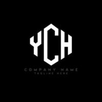 création de logo de lettre ych avec forme de polygone. ych création de logo en forme de polygone et de cube. modèle de logo vectoriel ych hexagone couleurs blanches et noires. ych monogramme, logo d'entreprise et immobilier.