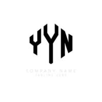 création de logo de lettre yyn avec forme de polygone. création de logo en forme de polygone et de cube yyn. modèle de logo vectoriel yyn hexagone couleurs blanches et noires. monogramme yyn, logo d'entreprise et immobilier.