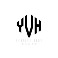 création de logo de lettre yvh avec forme de polygone. création de logo en forme de polygone et de cube yvh. modèle de logo vectoriel yvh hexagone couleurs blanches et noires. monogramme yvh, logo d'entreprise et immobilier.