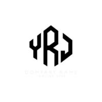 création de logo de lettre yrj avec forme de polygone. création de logo en forme de polygone et de cube yrj. modèle de logo vectoriel yrj hexagone couleurs blanches et noires. monogramme yrj, logo d'entreprise et immobilier.