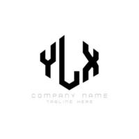 création de logo de lettre ylx avec forme de polygone. création de logo en forme de polygone et de cube ylx. modèle de logo vectoriel ylx hexagone couleurs blanches et noires. monogramme ylx, logo d'entreprise et immobilier.