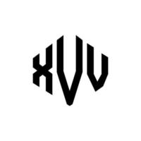 création de logo de lettre xvv avec forme de polygone. création de logo en forme de polygone et de cube xvv. modèle de logo vectoriel xvv hexagone couleurs blanches et noires. monogramme xvv, logo d'entreprise et immobilier.