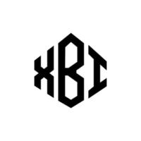 création de logo de lettre xbi avec forme de polygone. création de logo en forme de polygone et de cube xbi. modèle de logo vectoriel xbi hexagone couleurs blanches et noires. monogramme xbi, logo d'entreprise et immobilier.