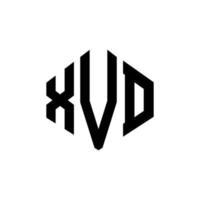 création de logo de lettre xvd avec forme de polygone. xvd création de logo en forme de polygone et de cube. modèle de logo vectoriel xvd hexagone couleurs blanches et noires. monogramme xvd, logo d'entreprise et immobilier.