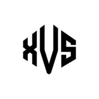 création de logo de lettre xvs avec forme de polygone. création de logo en forme de polygone et de cube xvs. modèle de logo vectoriel xvs hexagone couleurs blanches et noires. monogramme xvs, logo d'entreprise et immobilier.