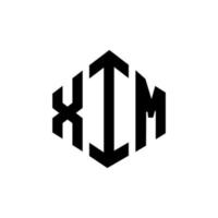 création de logo de lettre xim avec forme de polygone. création de logo en forme de polygone et de cube xim. modèle de logo vectoriel xim hexagone couleurs blanches et noires. monogramme xim, logo d'entreprise et immobilier.