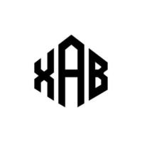 création de logo de lettre xab avec forme de polygone. création de logo en forme de polygone et de cube xab. modèle de logo vectoriel xab hexagone couleurs blanches et noires. monogramme xab, logo d'entreprise et immobilier.