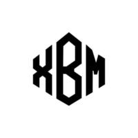 création de logo de lettre xbm avec forme de polygone. création de logo en forme de polygone et de cube xbm. modèle de logo vectoriel xbm hexagone couleurs blanches et noires. monogramme xbm, logo d'entreprise et immobilier.