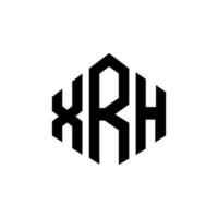 création de logo de lettre xrh avec forme de polygone. création de logo en forme de polygone et de cube xrh. modèle de logo vectoriel xrh hexagone couleurs blanches et noires. monogramme xrh, logo d'entreprise et immobilier.