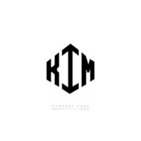 création de logo de lettre kim avec forme de polygone. création de logo en forme de polygone et de cube kim. modèle de logo vectoriel kim hexagone couleurs blanches et noires. monogramme kim, logo d'entreprise et immobilier.