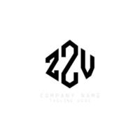 création de logo de lettre zzv avec forme de polygone. création de logo en forme de polygone et de cube zzv. modèle de logo vectoriel hexagone zzv couleurs blanches et noires. monogramme zzv, logo d'entreprise et immobilier.
