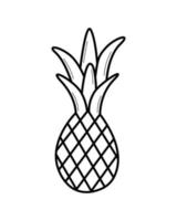 ananas. icône de croquis dessiné main de fruits tropiques. illustration vectorielle isolée dans le style de ligne doodle. vecteur