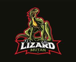 création de logo mascotte homme lézard vecteur